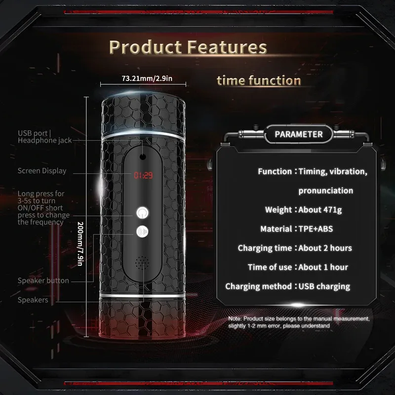 toy for men Adult Goods Automatic Male Masturbator Timing  Dual Channel vagina  pocket masturbation cup sex