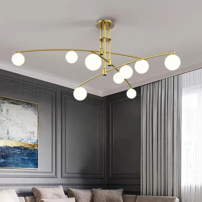 Nordic Magic Bean Glass Chandelier Modern Minimalist Living Dining Room Bedroom Study Pendent Lamp Home Decor Lighting Fixtures