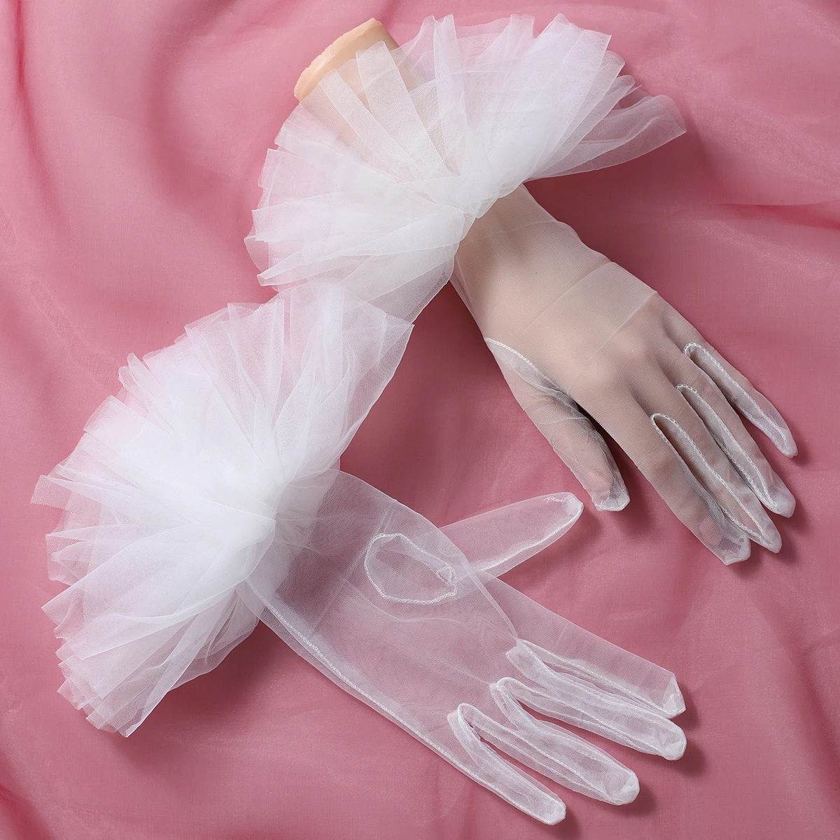 Guantes de novia de estilo de fiesta para mujer, guantes de boda elegantes blancos, adecuados para bola