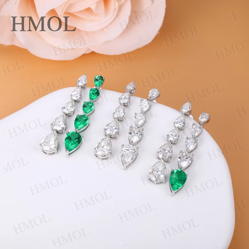 

925 Sterling Silver Earrings Moissanite Pear Cut Stud Earrings Lab Grown Gemstones Sparkling Jewelry For Women Engagement Gifts