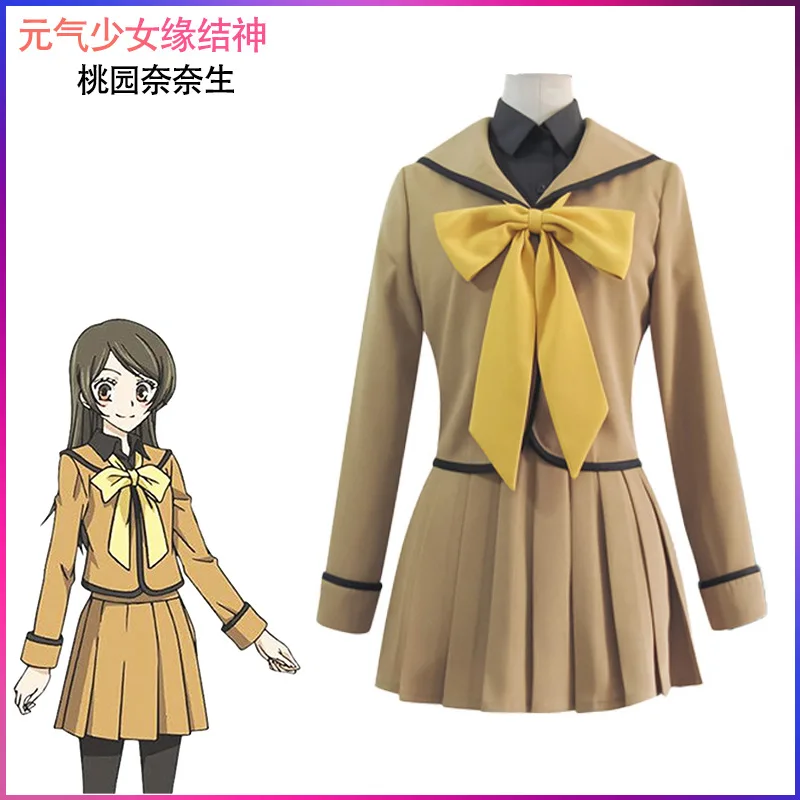 Kamisama ama ama Momozono Nanami Anime fantasia de cosplay feminina, uniforme escolar JK, vestido, roupa, festa de Halloween para adultos, conjunto completo