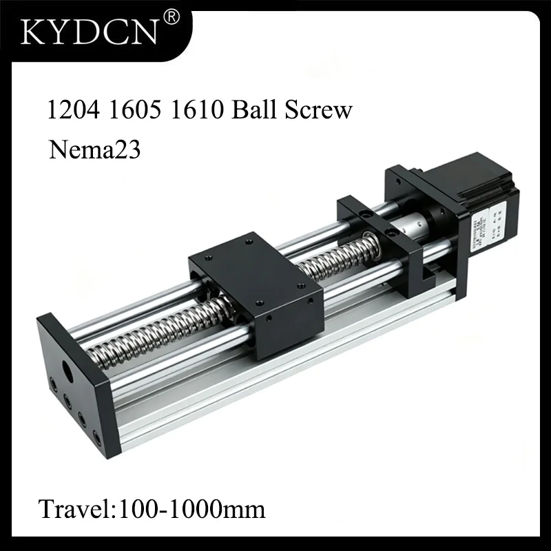 1204/1605/1610 Ball Screw Linear Slide Module with Nema23 Stepper Motor CNC Linear Rail Stage for 3D Printer Automation