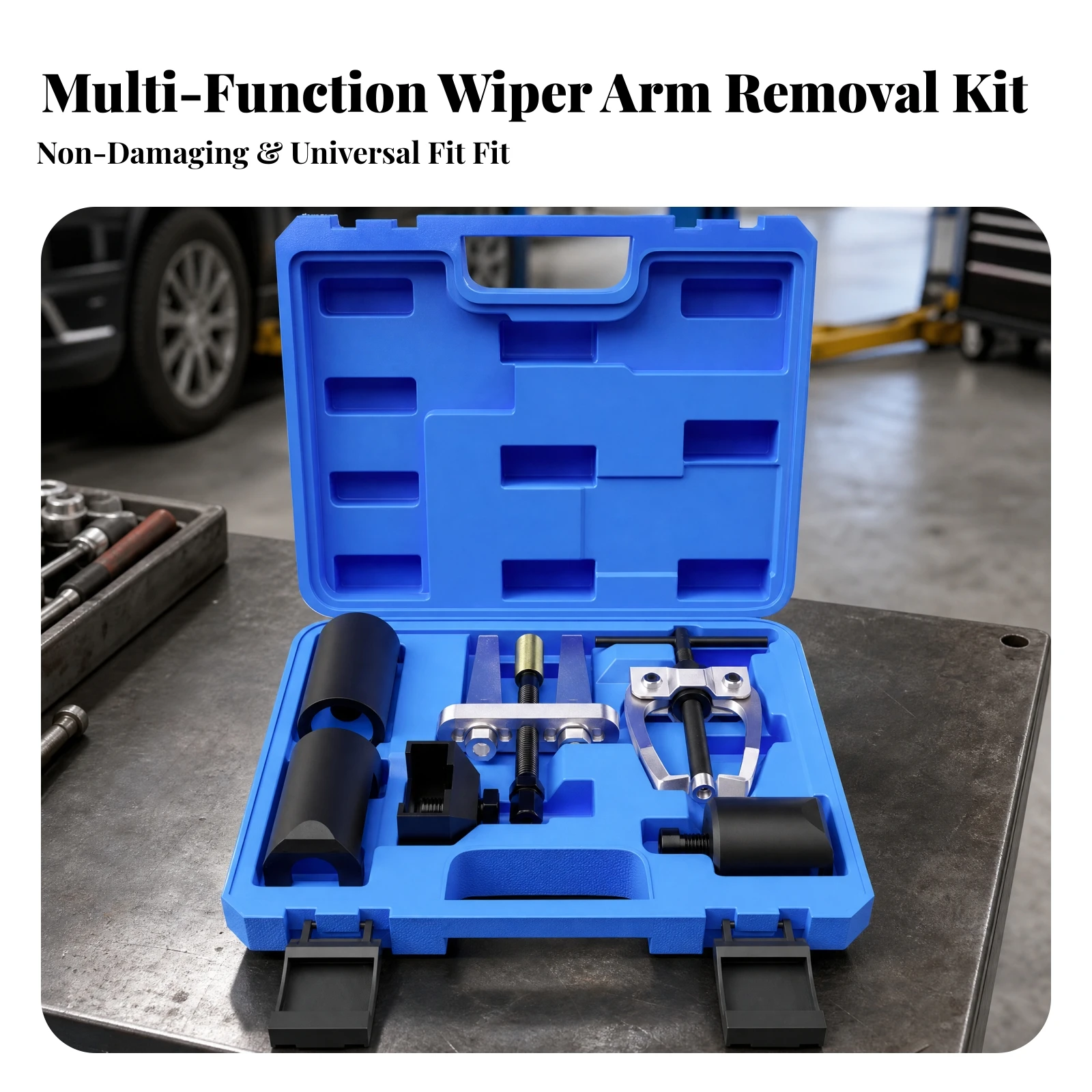 6 Pieces Steel Windshield Wiper Arm Removal Tool Easy to Use Wiper Arm Removal Tool with Carrying Case Reusable
