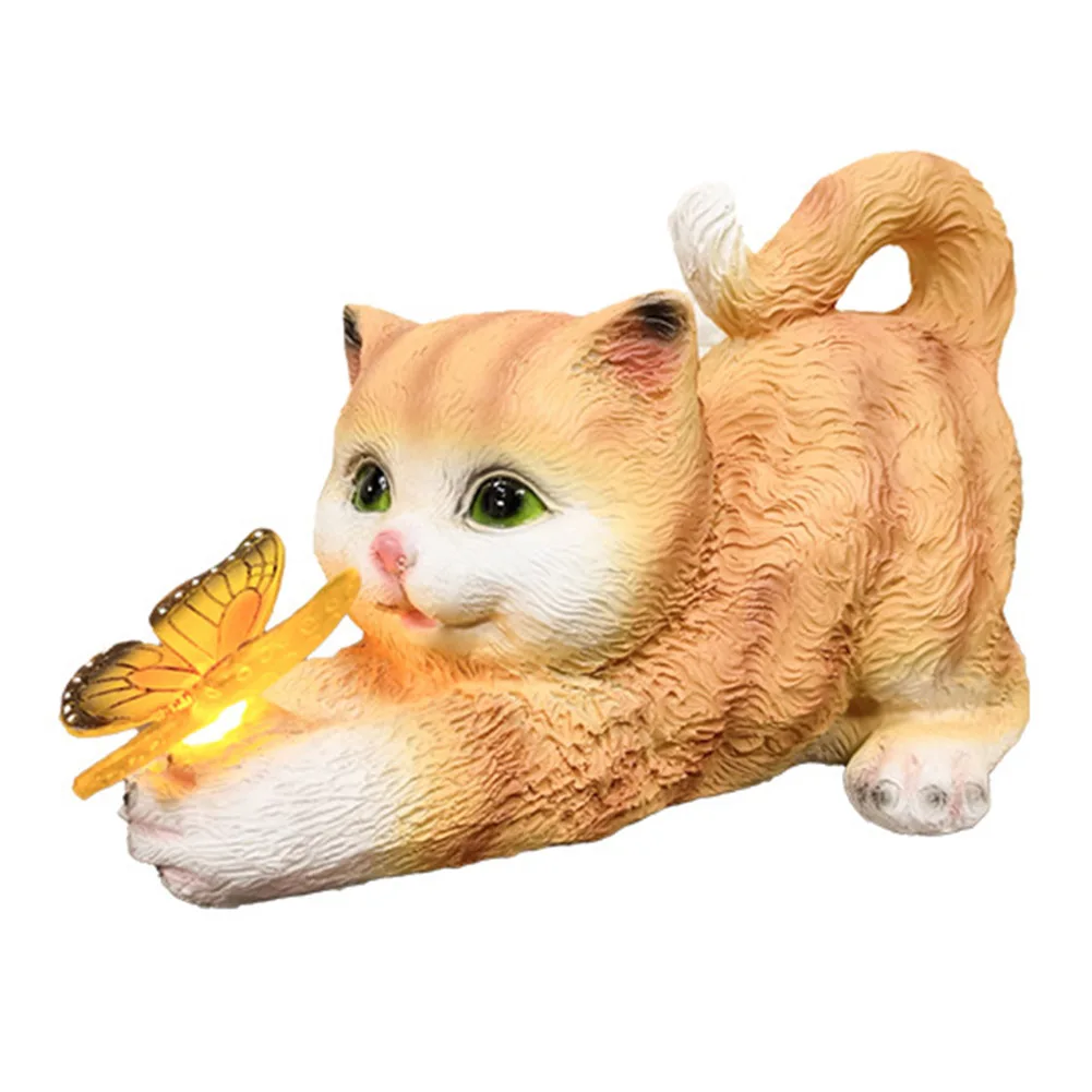 

Housewarming Gift Cat Solar Garden Statue Solar Lights Cat Statue Sculpture Solar Garden Statue Cat Lawn Ornament for Yard Patio