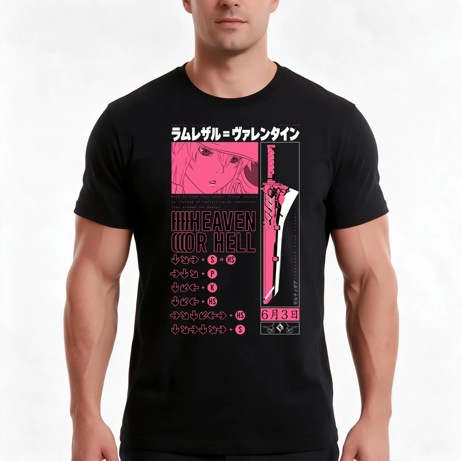 HEAVEN OR HELL RAMLETHAL REDUX T-Shirt, Summer Casual Cotton Tee, Oversized Streetwear Tops, Vintage Graphic Print, 100% Cotton
