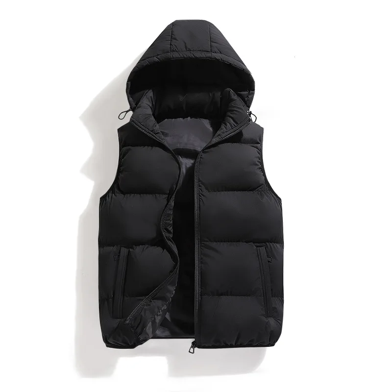 Autumn Winter Men\'s Vest Jacket Waterproof Warm Sleeveless Vests Men Jacket Fashion Hooded Casual Vest Mens Thicken Waistcoat