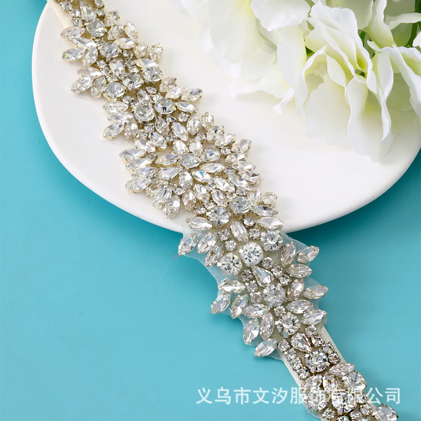 

Bridal Crystal Rhinestone Belt for Wedding Dress, Hand-Sewn Waist Cincher, Fashion Waistband Accessories Women's Bridal Decor