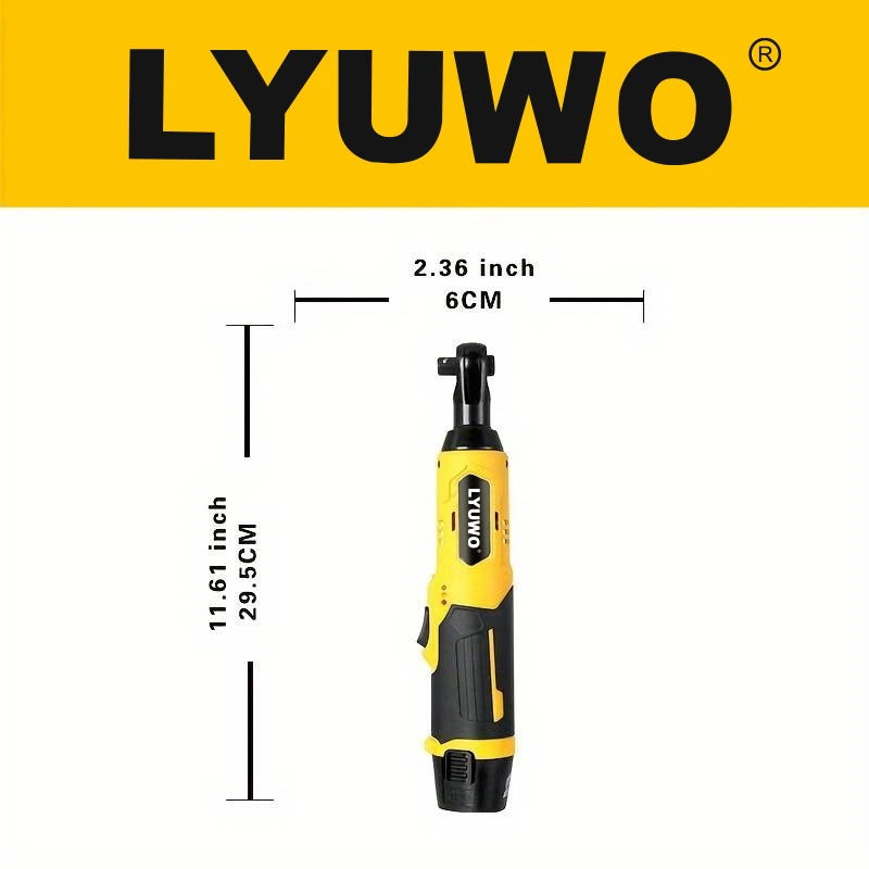 LYUWO 90 Degree Right Angle Rechargeable, Ratchet Kit, Angle Drill, Screwdriver To Remove Nuts, Car Repair Tool,Stage Truss Tool