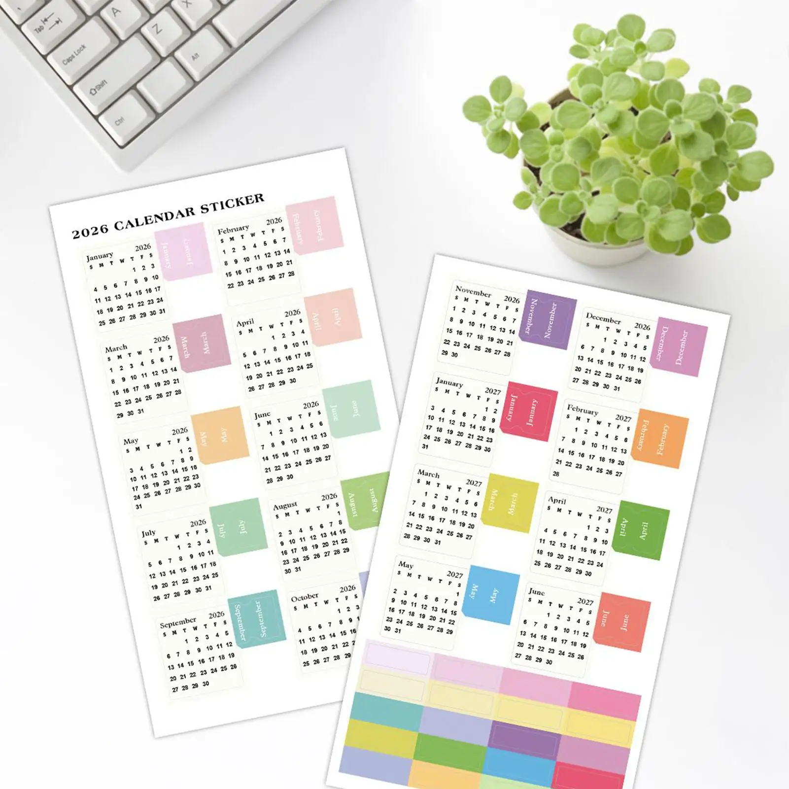 2sheets 2026 Calendar Stickers,Monthly Planner Stickers,Labels For Diy Scrapbook Journals Notebooks,Scheduling,School/Office Use