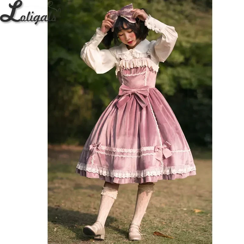 Honey Sugar-Robe Lolita JSK en velours côtelé doux, Infanta