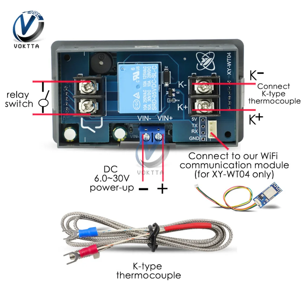 XY-WT04 WT04-W WIFI à distance haute température numérique Thermoandrek-type Thermocouple haute température contrôleur-99 ~ 999 Leuven