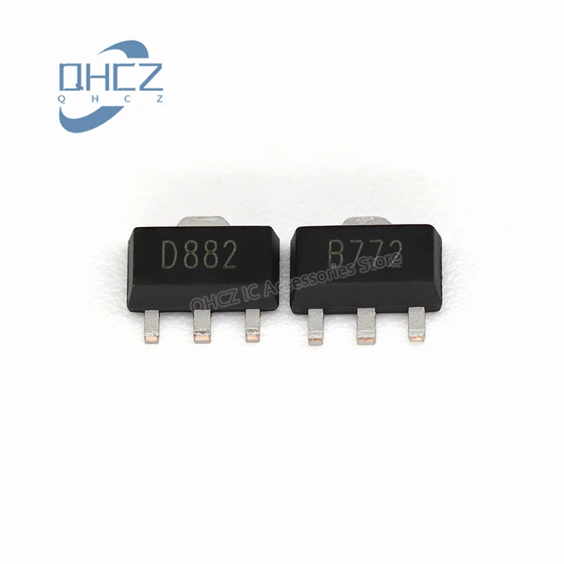 50PCS Audio amplifier switch transistor B772 D882 2SD882 2SB772 patch SOT89 New Original Integrated circuit IC chip In Stock