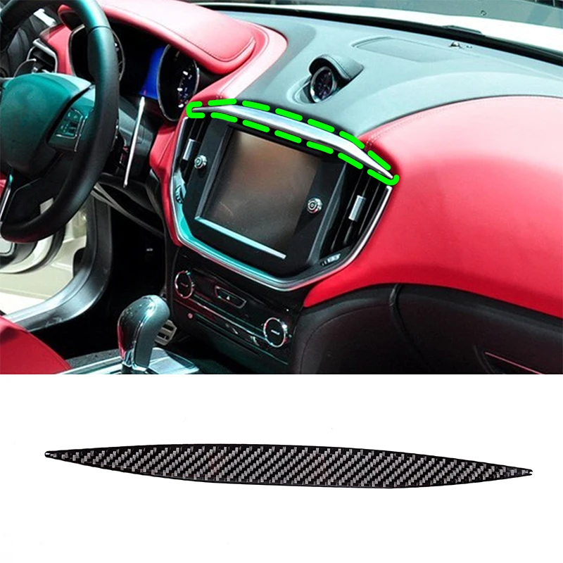 

For Maserati Ghibli 2014-2015 Soft Carbon Fiber Car Navigation Screen Frame Cover Trim Sticker Car Accessories