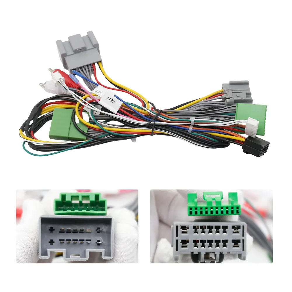 16 Pin to 14Pin Radio Wiring Harness CANBus Decoder for Volvo XC90 MK1, Android Stereo Adapter with RCA Input view 3