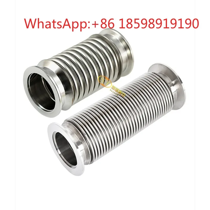 KF16 Vacuum Bellows Hose 304 Stainless Steel Flexible Pipe Length 100/200/500/1000/2000mm For Vacuum System