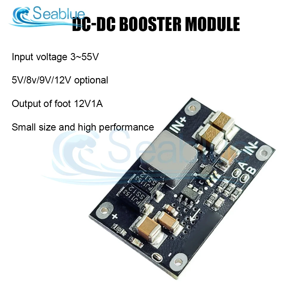 5Pcs DC-DC 3-5.5V to 12V 1A Step-Down Boost Module 10W to 5V 8V 9V 12V Output Lithium Battery PCB DC-DC Step-Down Boost Board