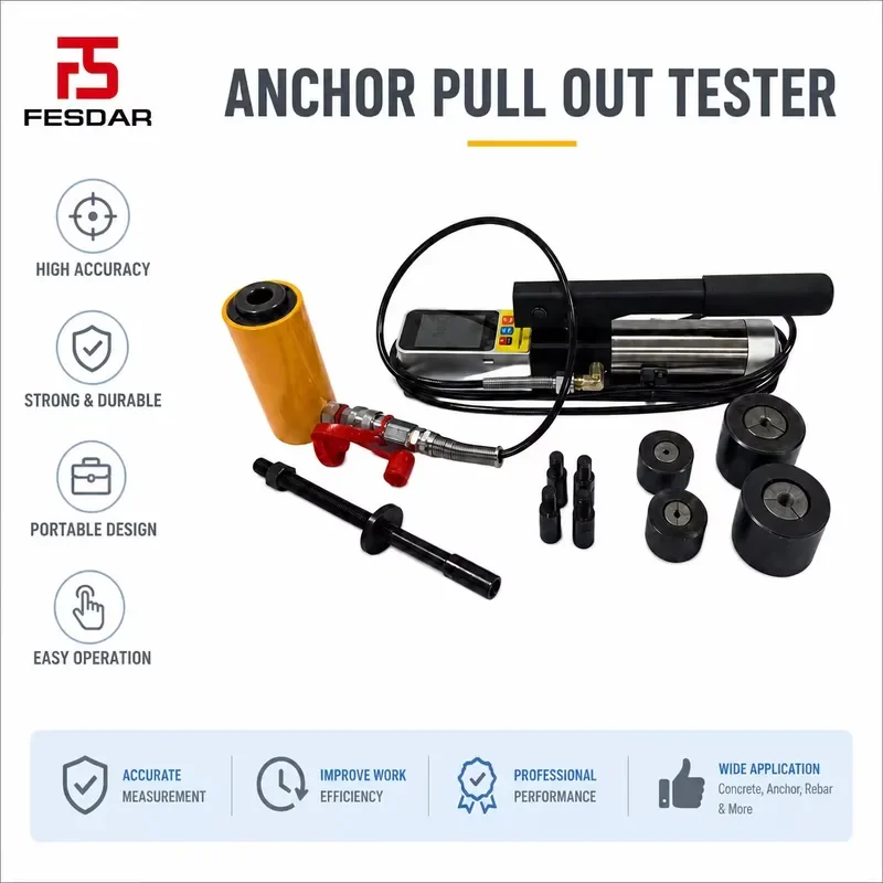 Hot Selling Hydraulic Rebar Anchor Pull Out Tester 10T 20T 30T 50T 100T High Precision Digital Display Pulling Force Test