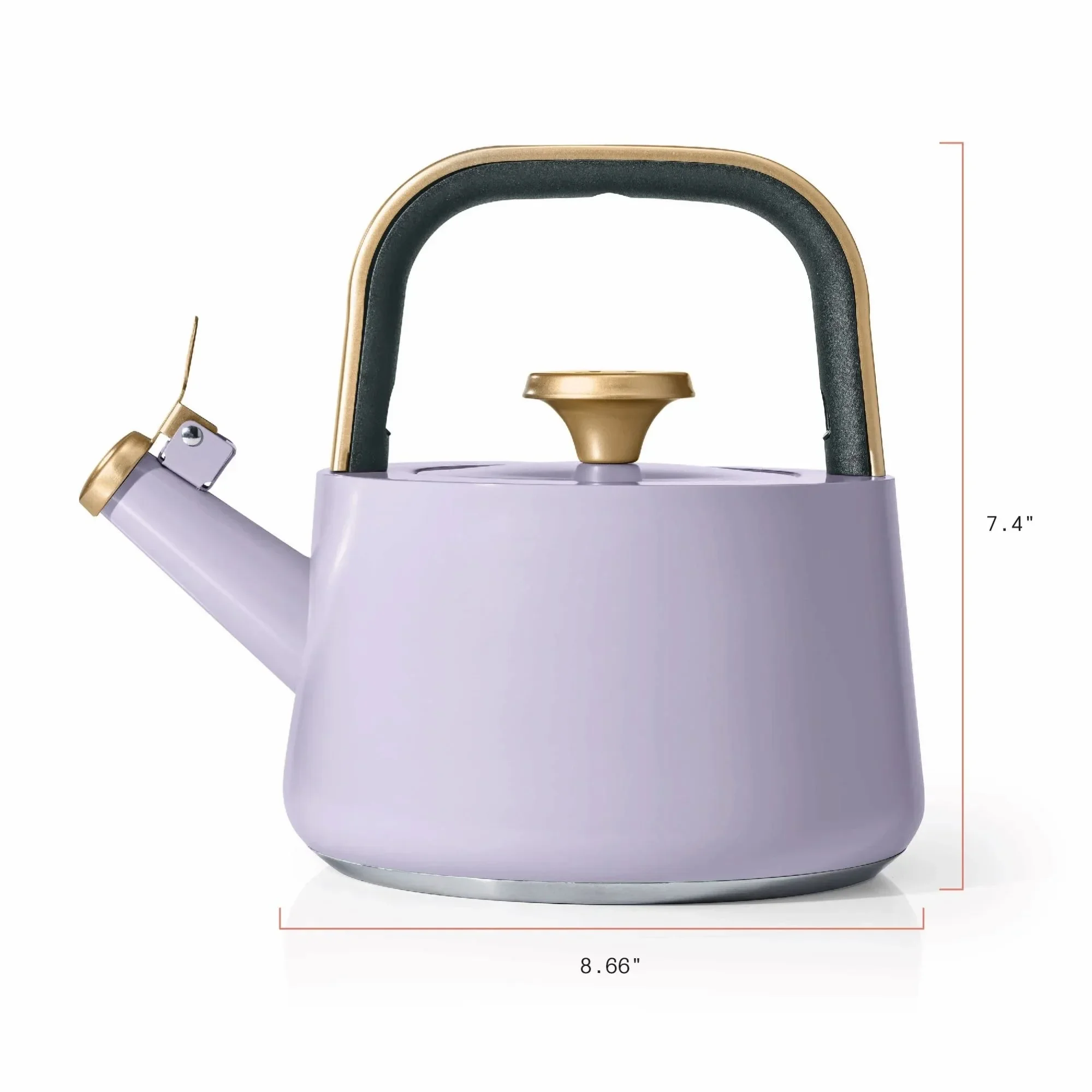 

1.8L Lavender Ceramic Tea Kettle, Non-Stick Stovetop Pot with Whistle, Easy Pour Spout for Gas, Electric & Induction Stoves