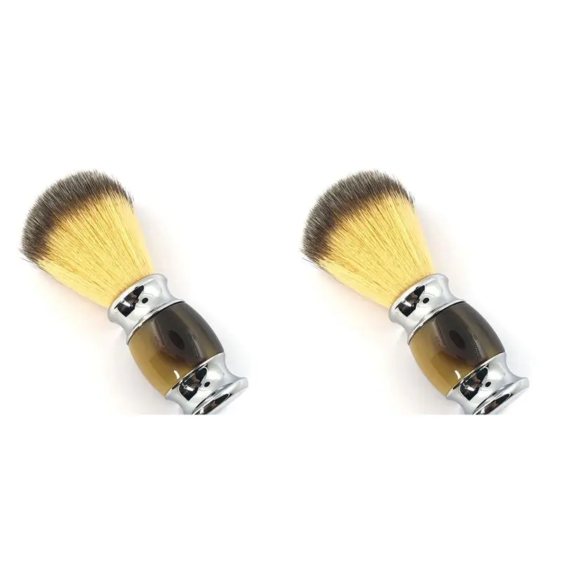 A38T-2X Synthetic Shaving Brush Durable Resin Handle Travel Brush,Lathering Well With Shaving Soap Cream For Men Wet Shave