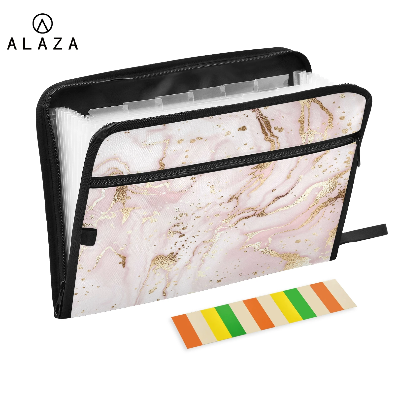 A4 Multifunction Marble Print Expanding File Folder Accordion School Desk Organizer Document Holder Letter Stationery Portable