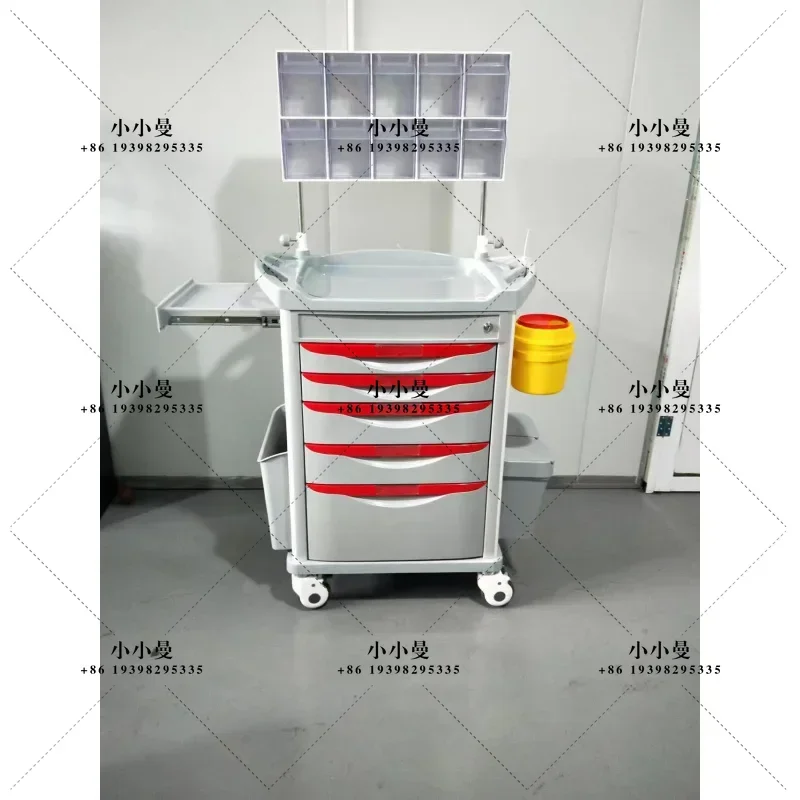 custom.Hospital Cheap Hot Sell Medical ABS Plastic Mobile Emergency Trolley Crash Cart Resuscitation