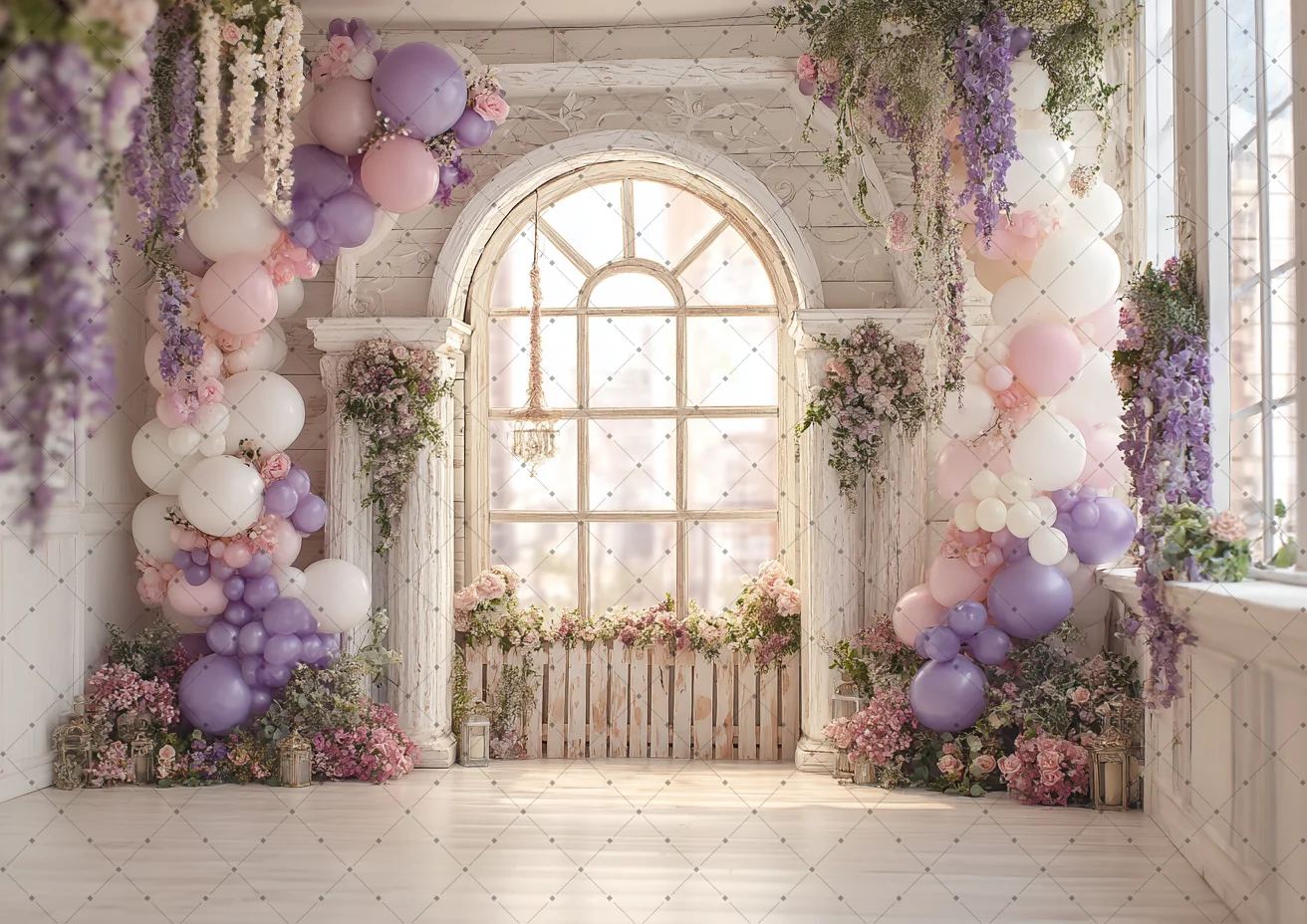 Bunga Lengkung Tirai Bingkai F - Photo Booth Frame ulasan dan harga