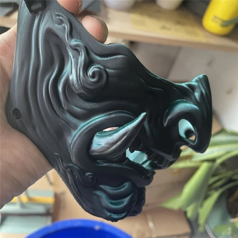 B24C-اليابان هانيا اليابانية الشيطان شبح قناع المهام لجميع القديسين تأثيري أوني الساموراي نو كابوكي قناع الكرة الفاخرة