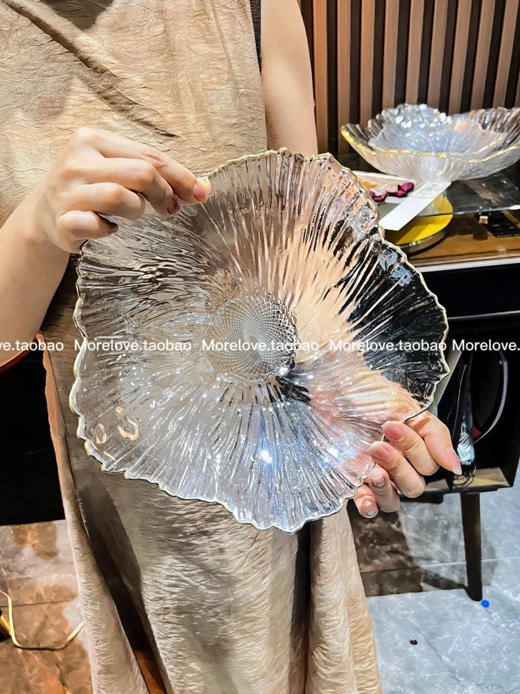 

yyhcLight luxury high-end fruit plate crystal glass bowl is very beautiful, high-end exquisite merchant living room 2024 new mod