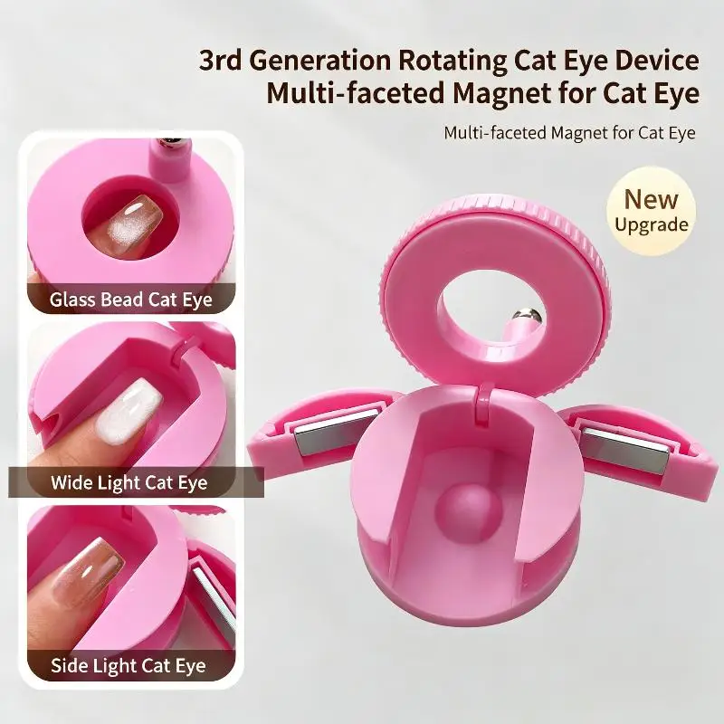 New 3-in-1 Rotating Cat Eye Nail Magnet With Super Strong Magnets And Wide Beam Fancy Multifunctional UV LED Magnet Nail Art