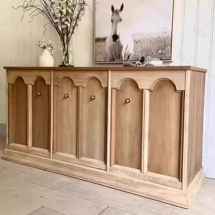 Recycled wood cabinets, sideboards, storage entry restaurant Europe, modern design home furniture
