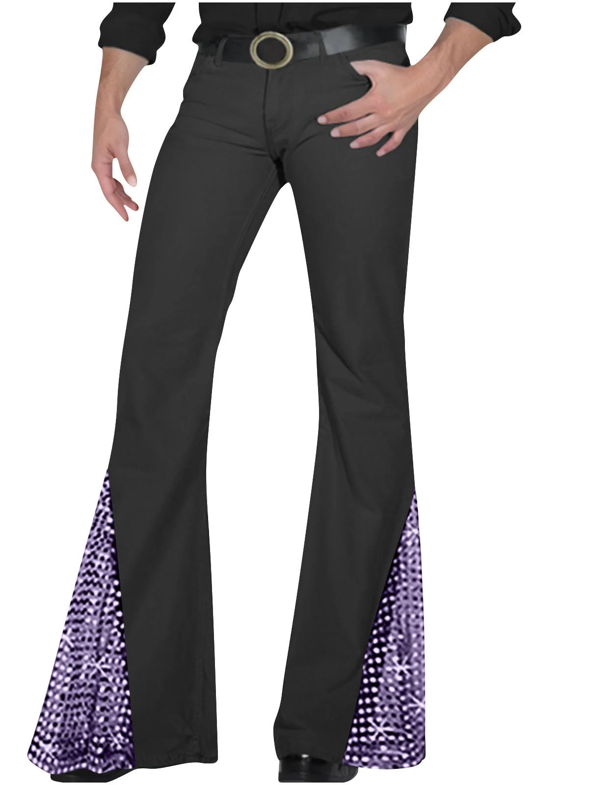 

Men's Casual Vintage Spliced Chip Flared Pants