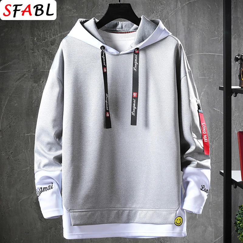 Hiphop Streetwear Mannen Sweatshirt Casual Mode Patchwork Heren Hoodies Ademende Heren Pullovers Persoonlijkheid Hoodies Voor Dames