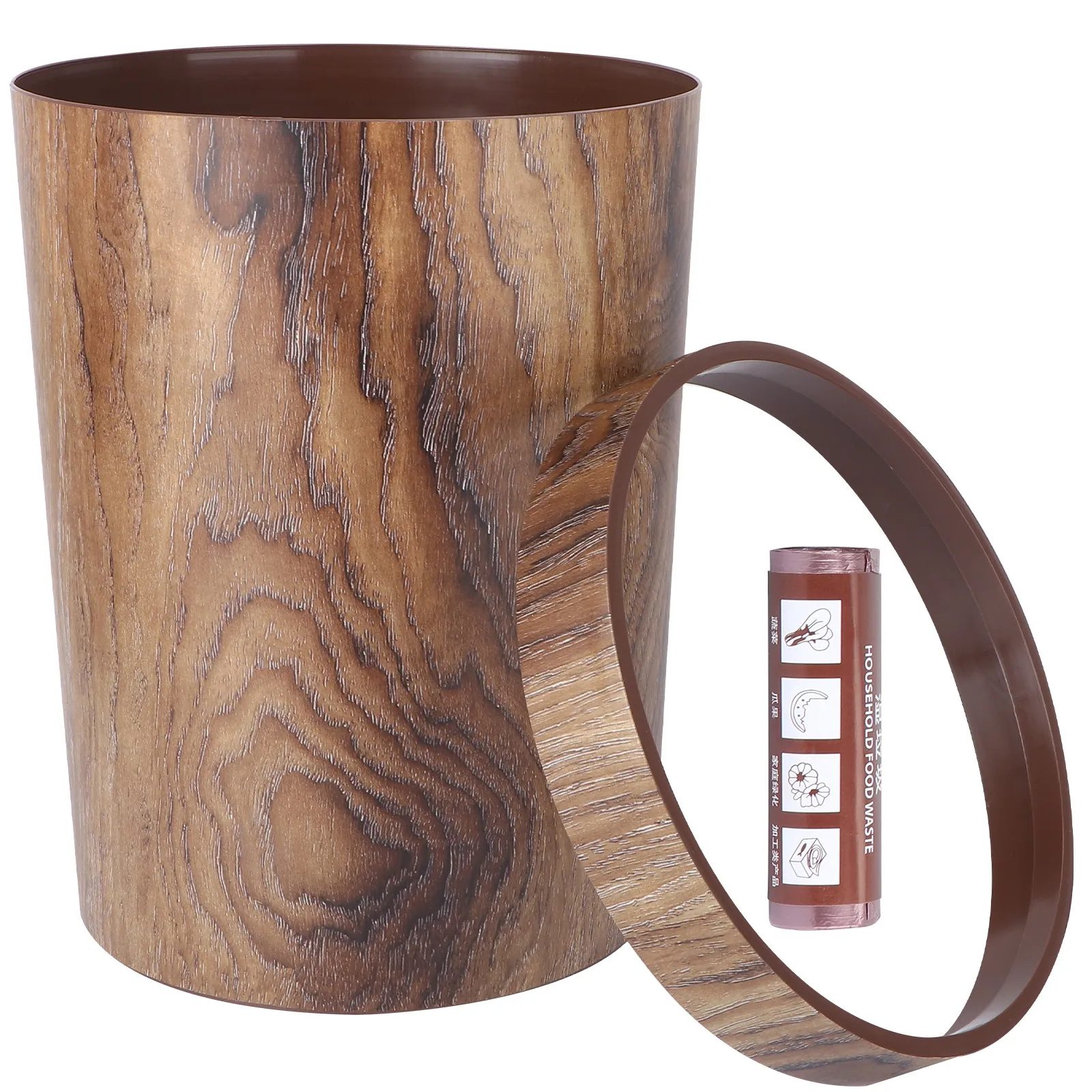 Wood Grain Trash Ca…