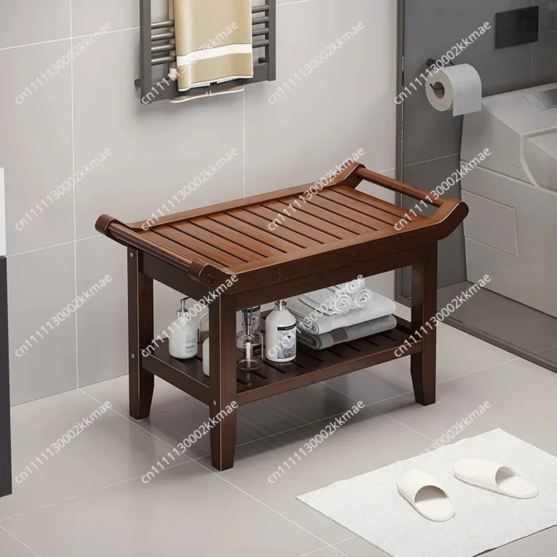 Waterproof Shower Bench Anti-Slip Household Shower Stool Bathroom Seat Home Shoe Changing Stool Adults SPA Relaxing Bath Stool