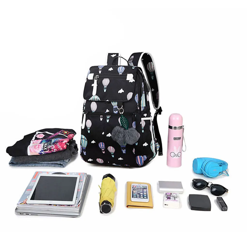 Polyester Made School Backpack For Easy Sorting And Easy Daily School Bags Odorless Multiple Pockets Black 45*31*13cm