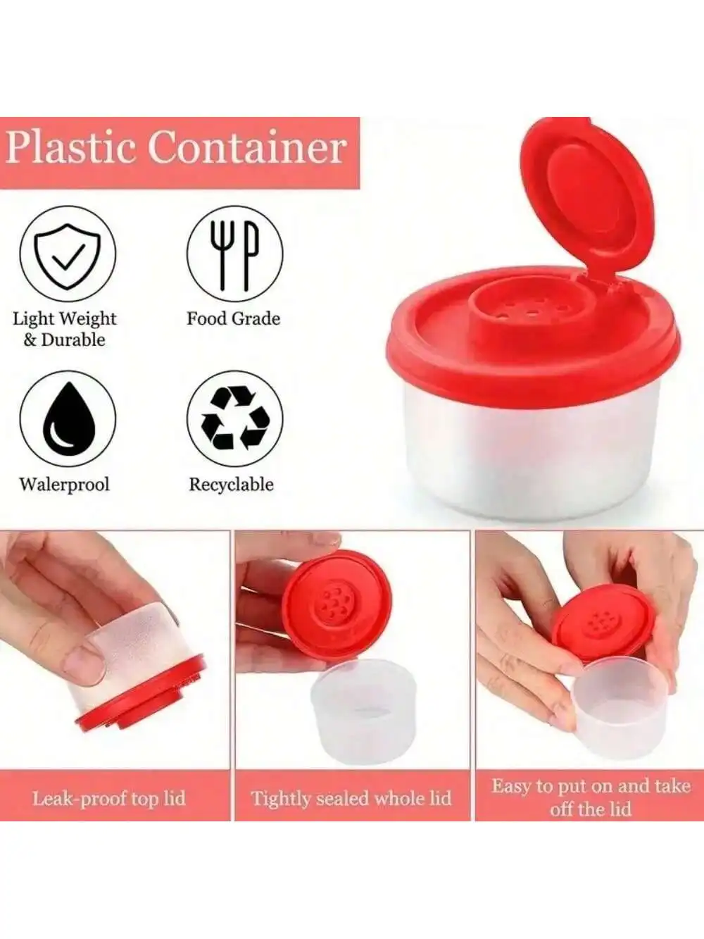 1pc Salt And Pepper Shakers, Salt Shaker For Camping Picnic Outdoors Kitchen Lunch Boxes, Travel Spice, Seasoning Bottle, Spice