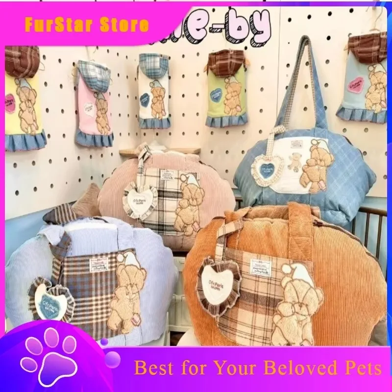 FurStarWarm Windproof Plush Shell Carrier For Small Dogs Cats Maltese Yorkie Bichon Teddy Shih Tzu Thickened Insulating Pet Carr