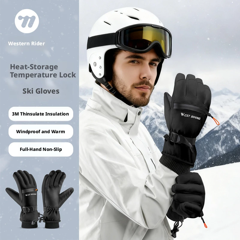 Ski Gloves with 3M Thinsulate, Thermal Winter Gloves Windproof Waterproof for Skiing Snowboarding Outdoor Sports