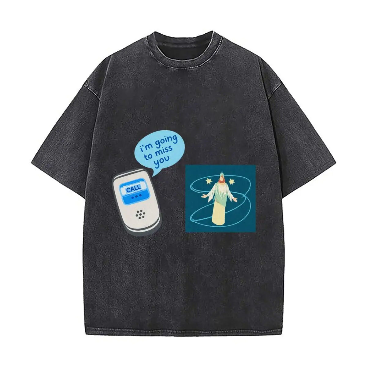 Call Im Going To Miss You Mystical Wizard Farewell Vintage Distressed Loose Streetwear Tops for Campus Days