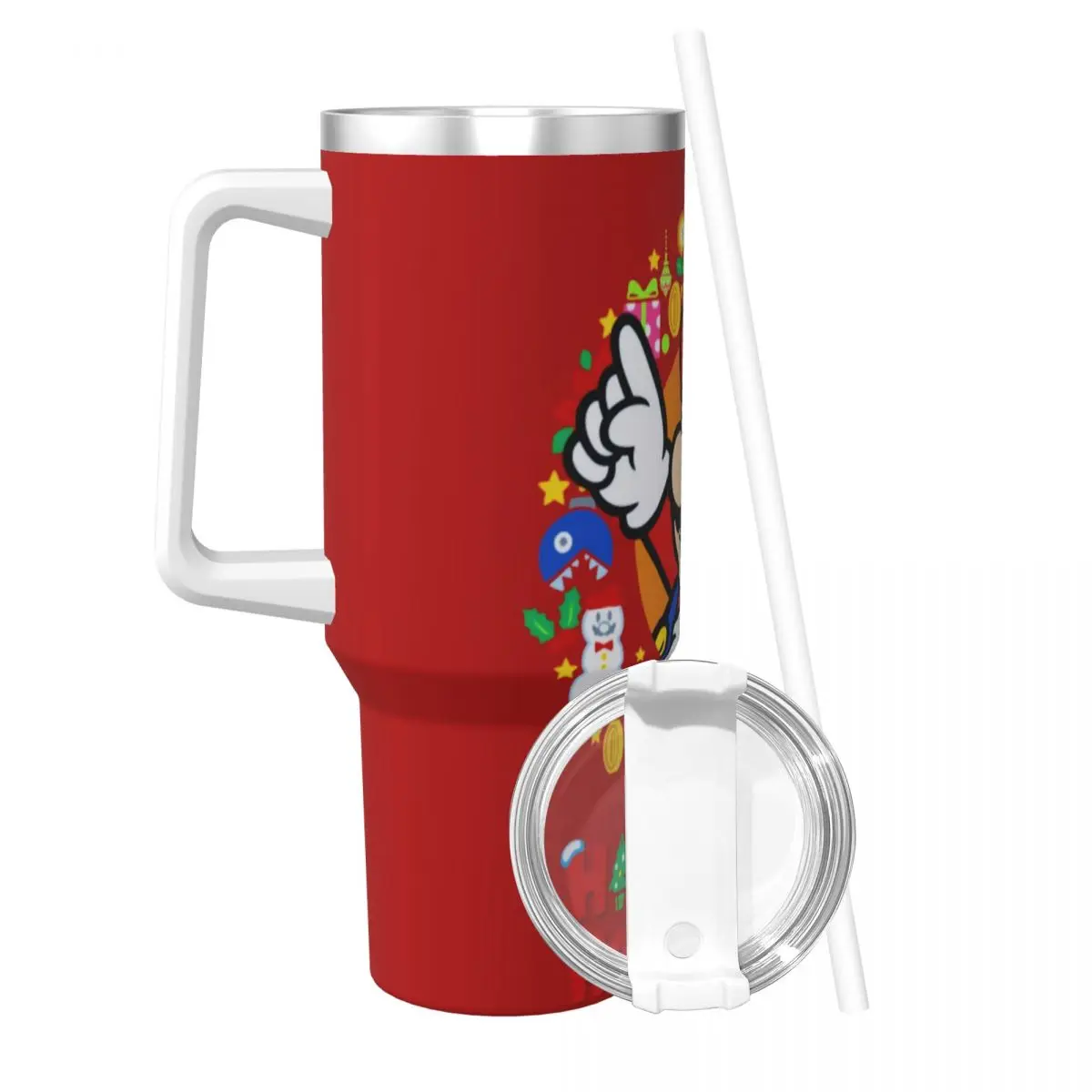 Gobelet en acier inoxydable Super Mario, tasse à café de Noël, tasses froides et chaudes portables, tasse de conduite, bouteille d'eau personnalisée