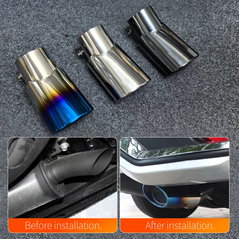 

For Mitsubishi PAJERO V31 V33 V73 V93 V97 2007-2019 Car Exhaust Muffler Tip Stainless steel exhaust pipe Nozzle Inlet 73mm