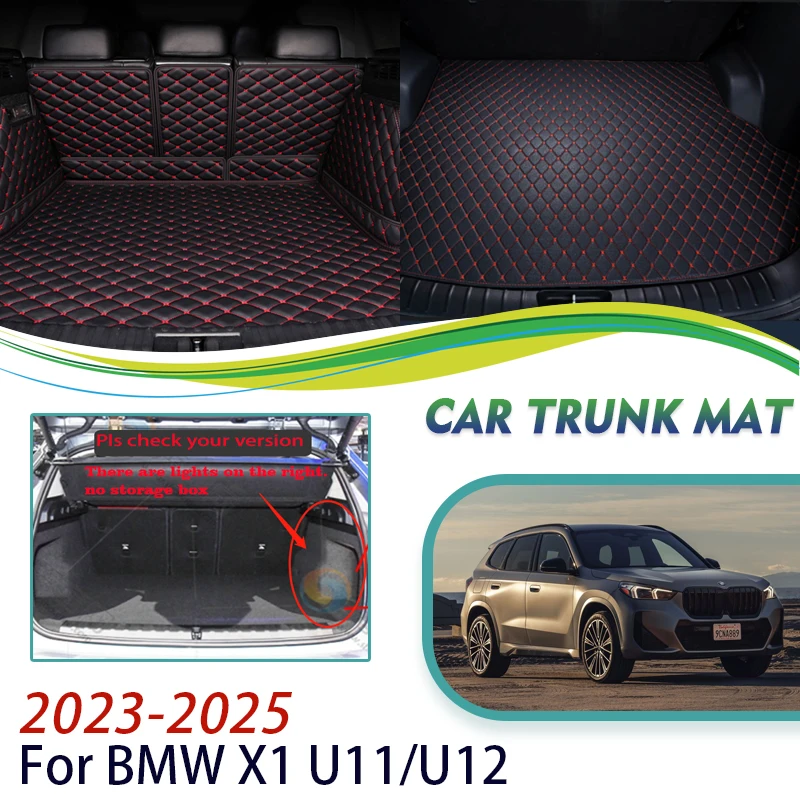 

Car Rear Trunk Mats Fit For BMW X1 U11 U12 2023 2024 2025 Leather Trunk Storage Pads Carpet Interior Decoration Auto Accessories