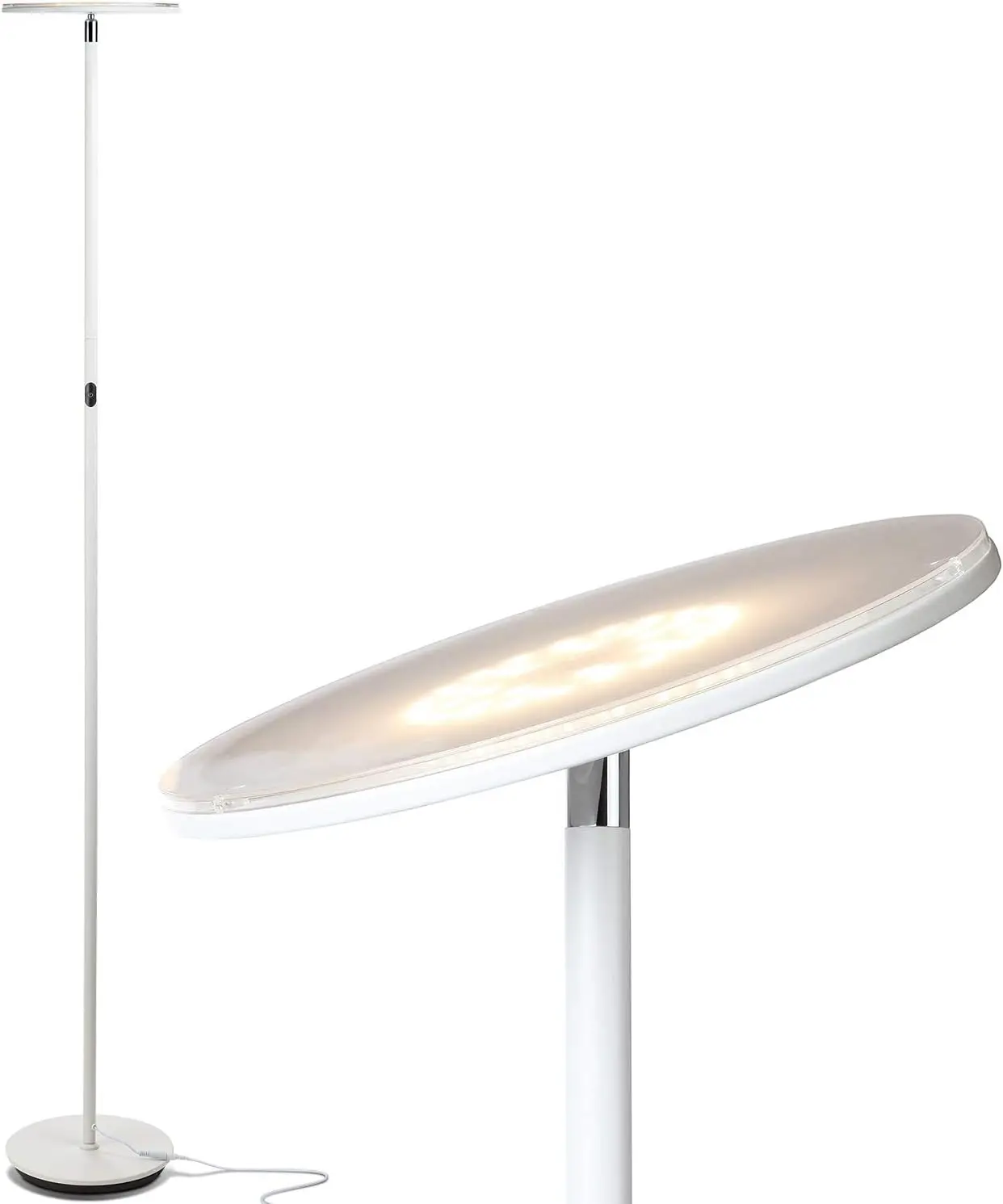 

Brightech Sky Led Torchiere Super Bright Floor Lamp - Contemporary, High Lumen Light For Living Rooms And Offices - Dimmable,