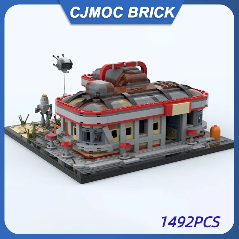 1492PCS  Drumlin Diner Modular MOC Creative street view Model Building Blocks Architecture DIY Education Model Toys Gifts