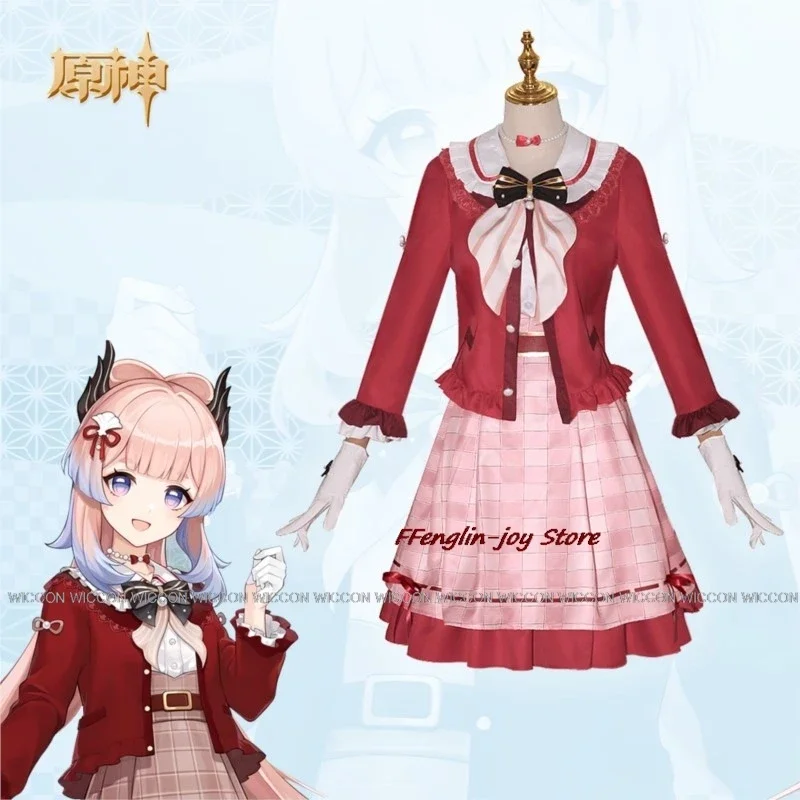 زي تنكري كوكومي للفتيات ، تنورة والزي الرسمي ، مجموعة كاملة من الزي للكرنفال ، فستان هالوين وشعر مستعار ، تأثير جينشين ، شارك سوشيرو