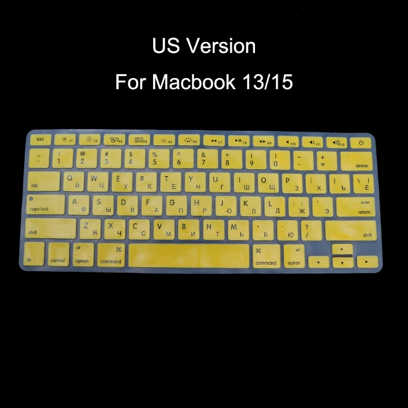 Silicone Russian Keyboard Cover Skin US Version Durable RUS Sticker for Macbooks