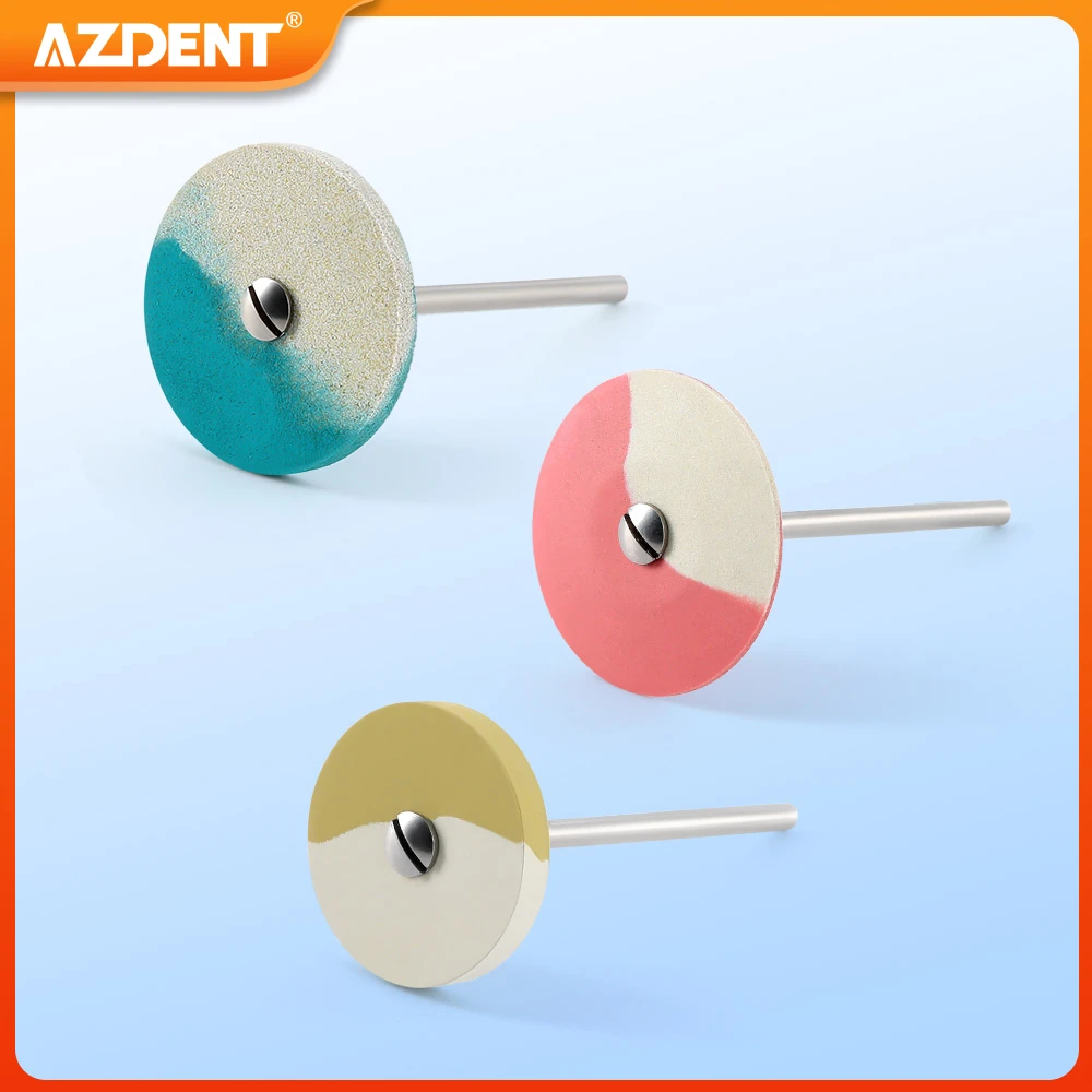 AZDENT Dental Rubber Diamond Polisher Wheel Disc for Porcelain Zirconia Restorations Polish HP2.35mm Laboratory Tools Dentistry