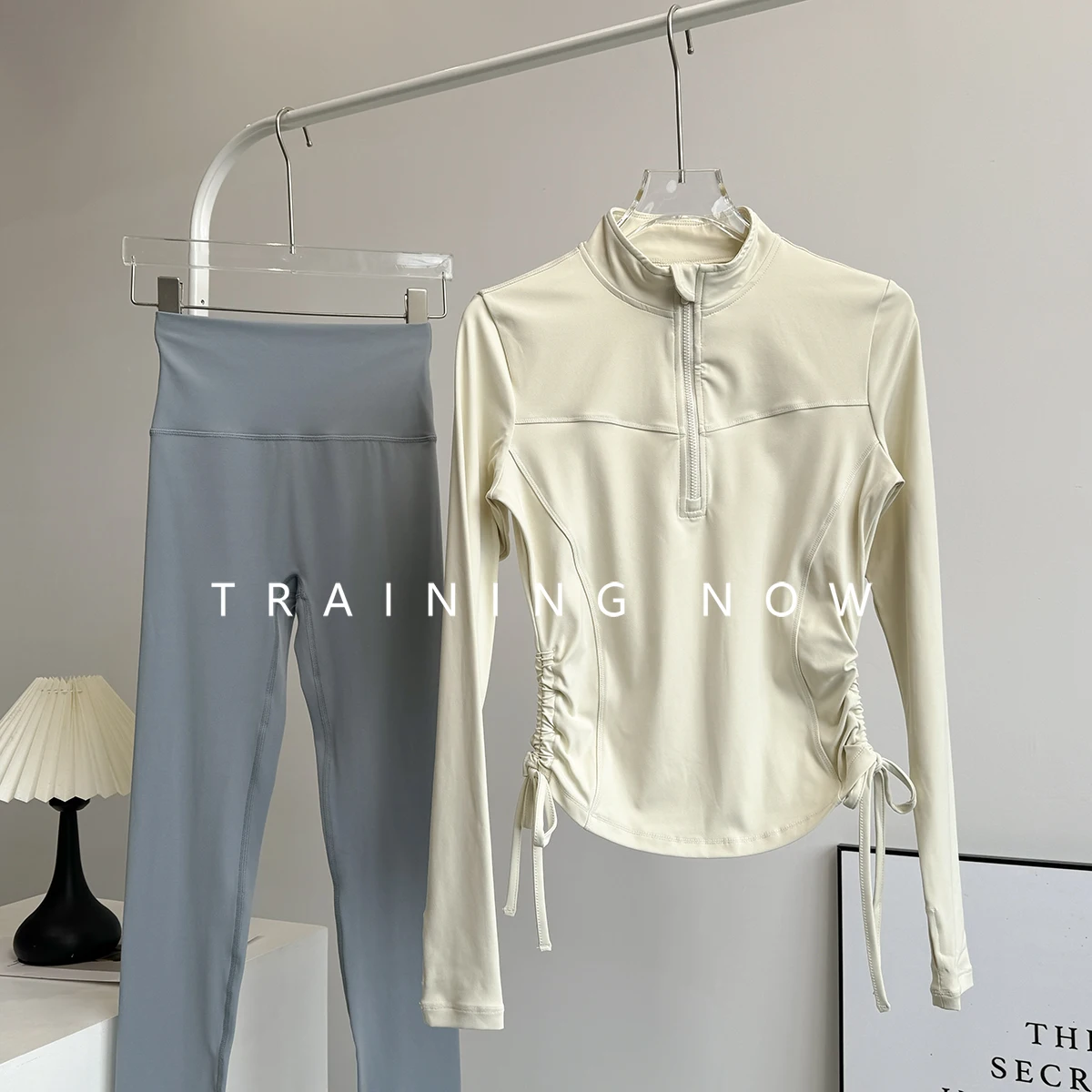 

Спортивный костюм для женщин на осень для бега, тренировок, костюм для пилатеса, йоги, топ с длинными рукавами, телесное чувство, высокая талия, подтяжка бедер, упражнения