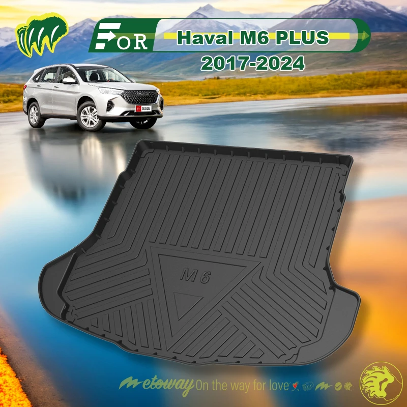 

For Haval M6 PLUS 2017-2024 Custom Fit Car Trunk Mat All Season Black Cargo Mat 3D Shaped Laser Measured Trunk Liners