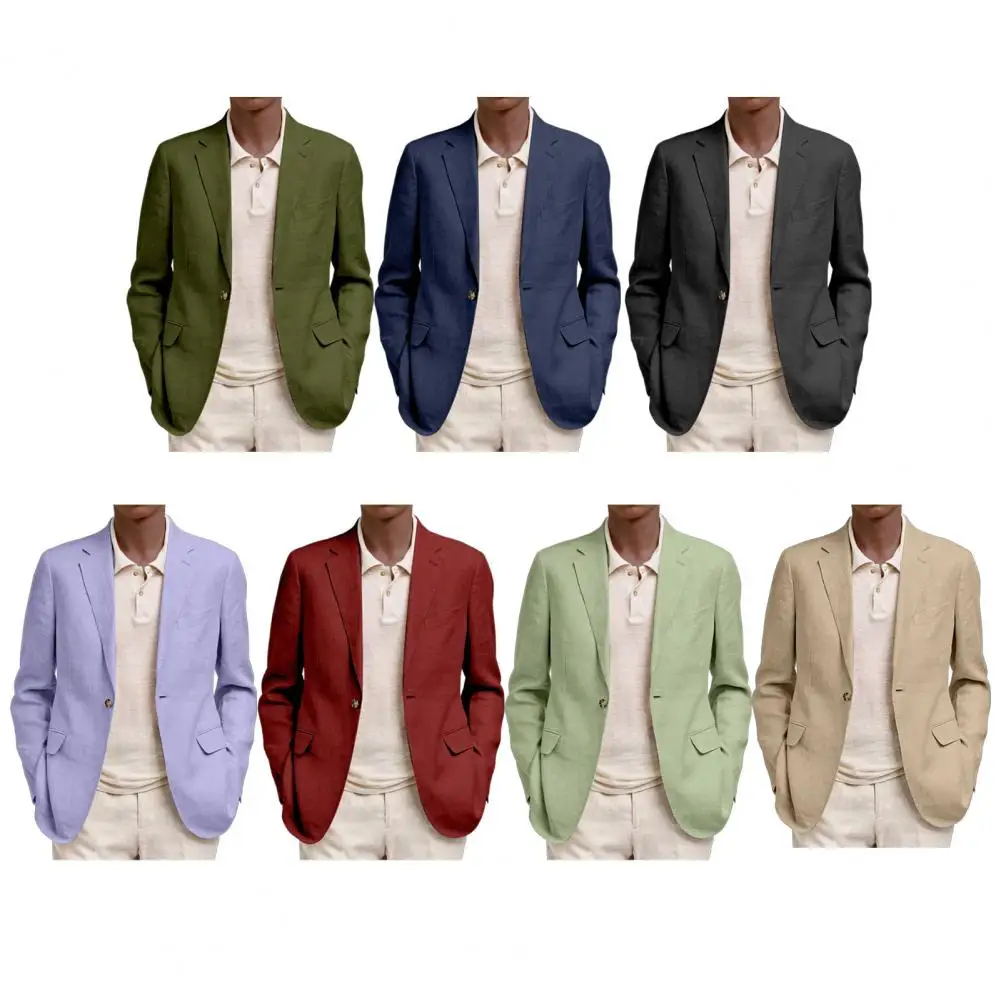 Mens Blazer Men's Blazer Jacket Notch Lapel Single Button Sport Coat Business Suit Jacket for Office Wedding Wear Business Sport